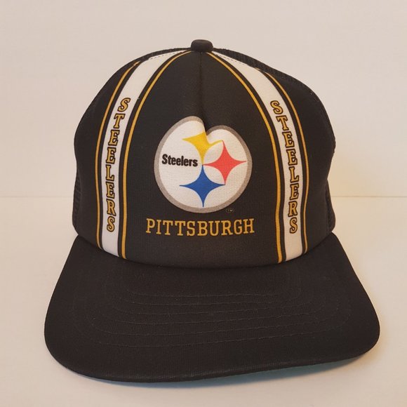 Vintage 1980s NFL Pittsburgh Steelers Hat NEW ERA DUPONT Licensed Trucker Hat - Picture 2 of 14